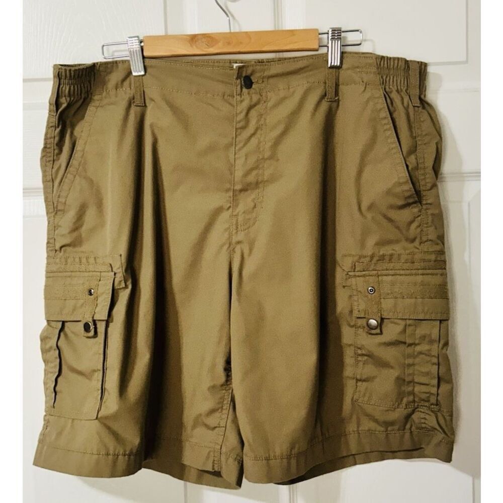 Haband Men's 38 Flat Front Cargo Shorts Style 079 Brown